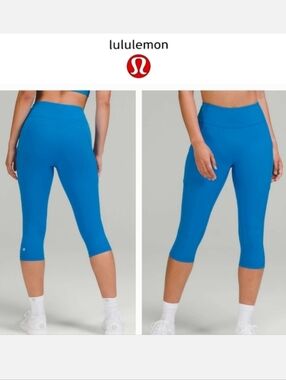Lululemon Invigorate High-Rise 17" Crop Legging in Poolside Blue Sz 4